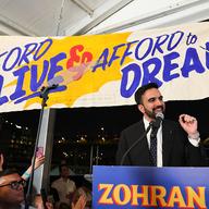 New York mayoral candidate, State Rep. Zohran Mamdani (D-NY) speaks to supporters during an election night gathering at The Greats of Craft LIC on June 24, 2025 in the Long Island City neighborhood of