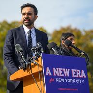 Mayor-Elect Zohran Mamdani speaks during a press conference at the Unisphere on November 05, 2025 in the Queens borough of New York City.
