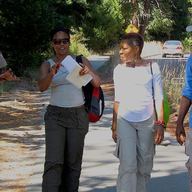 Host Majora Carter with Audrey and Frank Peterman