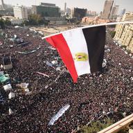 Egyptians gather in their thousands in Tahrir Square to mark the one year anniversary of the revolution on January 25, 2012 in Cairo Egypt