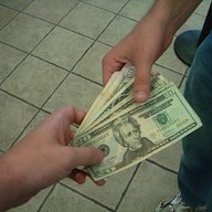 20s, dollar bills, paying money