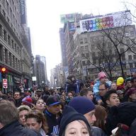 Crowds at the Thanksgiving Day parade.