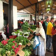 woman at a farmers market in St. Paul, Minnesota