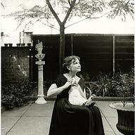 Hedda Sterne with her cat