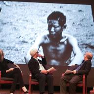 Voices from Burma at the Asia Society (left to right): Law Eh Soe, Deborah Eisenberg, Amitav Ghosh, Wallace Shawn, and Kathryn Grody