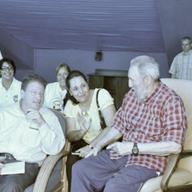 Jeffrey Goldberg and Fidel Castro watch the dolphin show