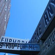 Stephen Powers and his team painted 'Love Letter to Brooklyn' on a Macy's parking garage on Hoyt St. betweem Fulton St. and Livingston
