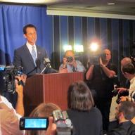 New York Rep. Anthony Weiner speaks to the press about sending lewd Twitter messages on June 6, 2011