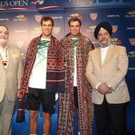 The Bryan brothers with the Indian and Pakistani ambassadors.