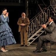 (from left) Annie Parisse, Dakin Matthews, Andre Holland and Reg Rogers in 'All's Well That Ends Well,' directed by Daniel Sullivan.