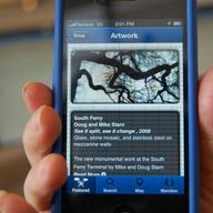 The MTA's new Arts for Transit app in action.