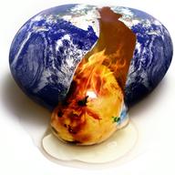 The earth as a burning egg
