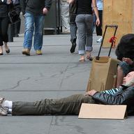 homeless man sleeping on nyc streets