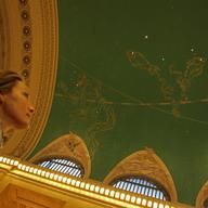 New Yorker Hatmane Gacevic looking at the new lights at Grand Central Terminal