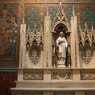 Lori Merhige showed her work, which included the lamb on the left, at the church three years ago beside the St. Agnes alter in the Church of St. Paul the Apostle.