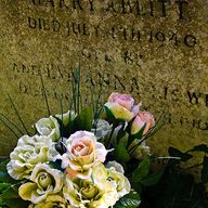 tomb and flowers