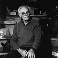 Milton Rogovin in his basement darkroom in the 1980s