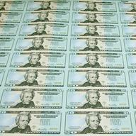 $20 bills, newly printed
