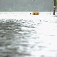 Flooding caused by Hurricane Irene, the nearby Atlantic Ocean and the breaking of local dams on August 28, 2011 covers areas of Spring Lake, New Jersey.