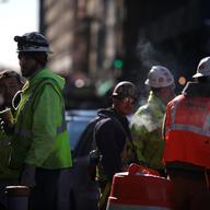 Workers on lunch break