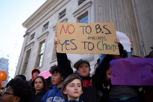 student walkout, borough hall, downtown brooklyn