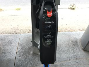 A users guide on the battery pack on one of Citi Bike's new pedal assist electric bikes.