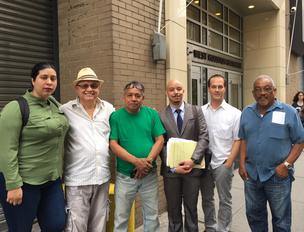 Marilyn Lopez, Angel Luis Bonilla, Carlos Aviles, lawyer Ignacio Duran, Adam Shaeffer and Julio Anchundia couldn't see Enrique in person at immigration court.