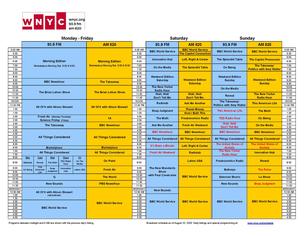 WNYC schedule change