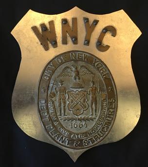 Original car shield used by Isaac Brimberg for offcial WNYC business.