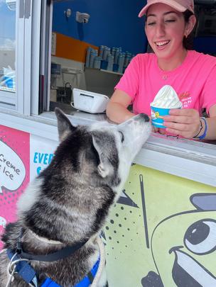 Victory loves ice cream!
