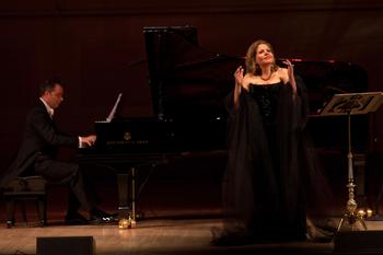 Soprano Renée Fleming accompanied by Bradley Moore on piano.