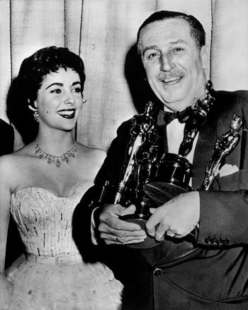 Elizabeth Taylor and Walt Disney, 1953 (26th) Academy Awards®