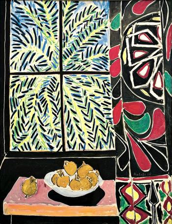 Henri Matisse (French, 1869–1954). Interior with an Egyptian Curtain. 1948. Oil on canvas, 45 3/4 x 35 1/8 in. (116.2 x 89.2 cm)