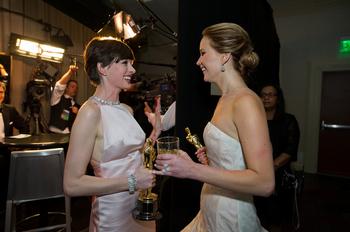 Anne Hathaway and Jennifer Lawrence, 2012 (85th) Academy Awards®.