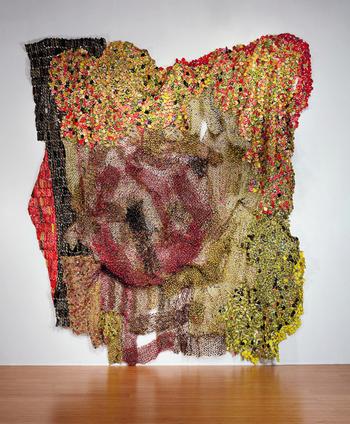 El Anatsui, Thru Puffs of Smoke They Filtered Us, 2011. Photo by Jonathan Greet, Courtesy October Gallery, London.