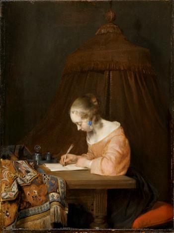 Gerard ter Borch (1617–1681). Woman Writing a Letter, c. 1655. 