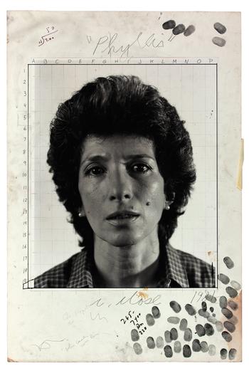 Chuck Close. <em>Phyllis/maquette,</em> 1981, gelatin silver print with graphite and ink mounted to board