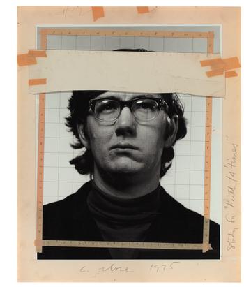 Chuck Close. From <em>Study for "Keith/Four times"</em>, 1975, four gelatin silver prints with ink, graphite, and tape, mounted to foamcore