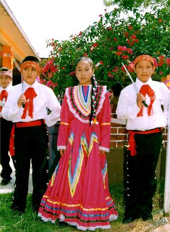 Nancy at 10 years old on Independence Day in Mexico