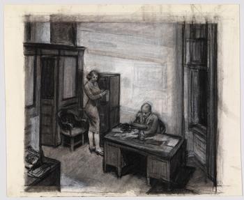 Edward Hopper (1882–1967) Study for Office at Night, 1940.