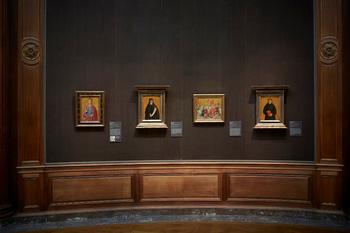 Installation view of "Piero della Francesca in America," at the Frick Collection. Installation view of "Piero della Francesca in America," at the Frick Collection.