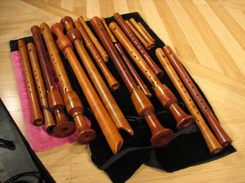 A few of the recorders played by The Royal Wind Music.