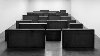 Richard Serra. Intervals, 2013. Weatherproof steel, 24 plates. 6 ft. x 28 ft. x 47 ft. /  6 in. 1.86 x 8.53 x 14.48 m