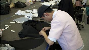 Parsons student adds stretchable fabrics to an otherwise traditional tux jacket