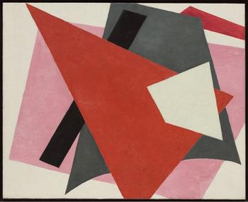 Liubov’ Popova. Zhivopisnaia arkhitektonika (Painterly architectonic). 1917. Oil on canvas, 31 1/2 x 38 5/8″ (80 x 98 cm).