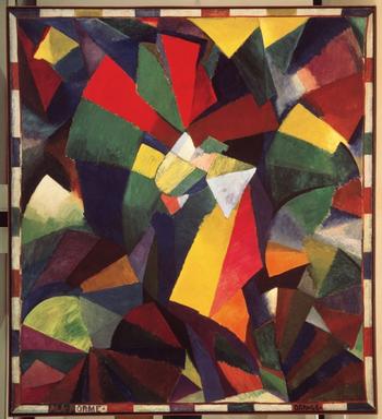 Morgan Russell. Synchromy in Orange: To Form. 1913-1914. Oil on canvas, 11’3″ x 10’1½” (342.9 x 308.6 cm).