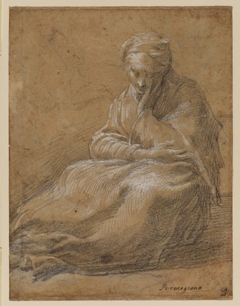 Parmigianino (1503–1540). Woman Seated on the Ground, c. 1523–24