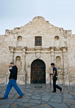 Early morning at the Alamo, before the day’s onslaught of eager tourist crowds.