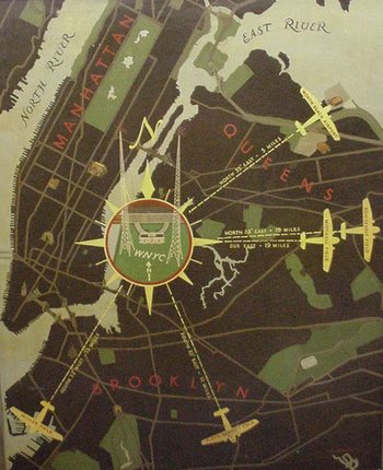 Rendering by Allan Gordon Lorimer of WNYC's Greenpoint Transmitter in 1937