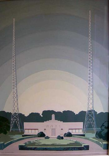 Rendering by Allan Gordon Lorimer of WNYC's Greenpoint Transmitter in 1937